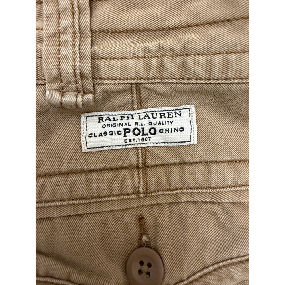 Polo Ralph Lauren Mens Cargo Shorts Tan Khaki Cotton Size 40 - Picture 6 of 12